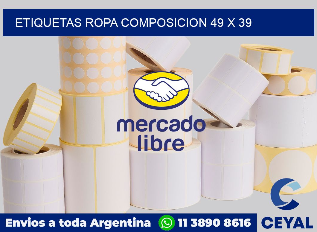 Etiquetas ropa composicion 49 x 39