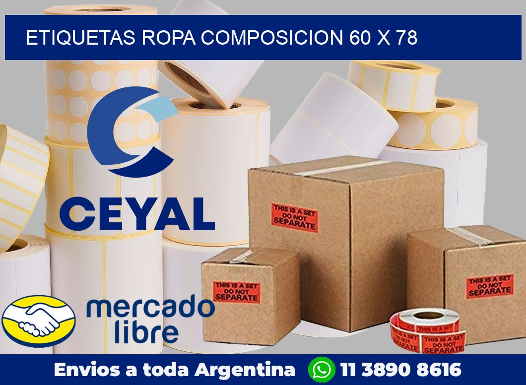 Etiquetas ropa composicion 60 x 78