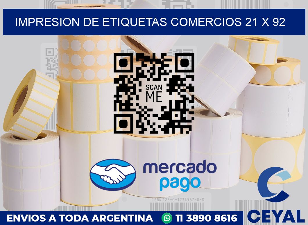 Impresion de etiquetas comercios 21 x 92