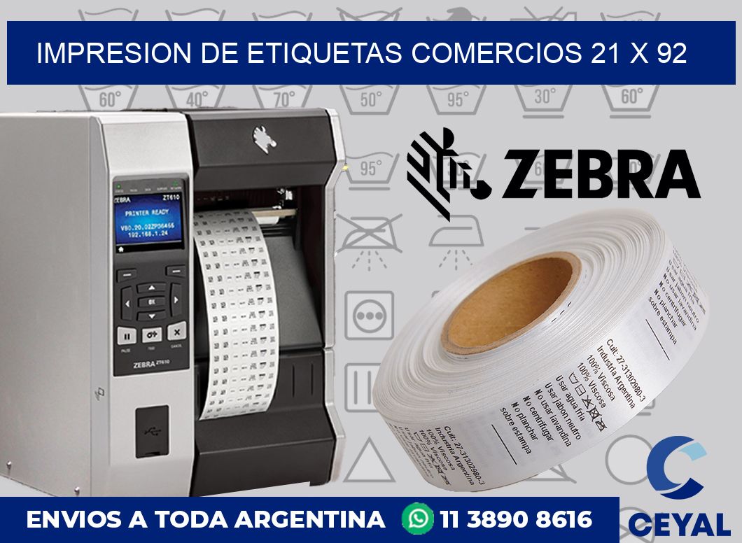 Impresion de etiquetas comercios 21 x 92