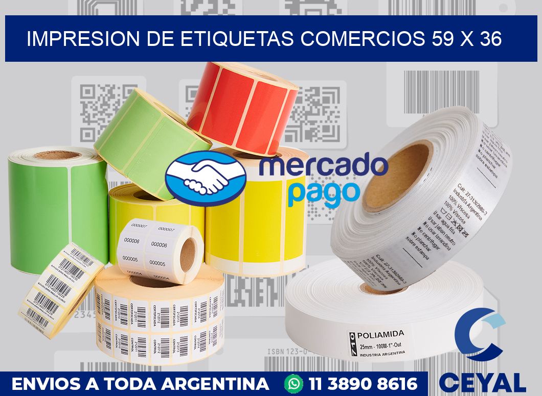 Impresion de etiquetas comercios 59 x 36