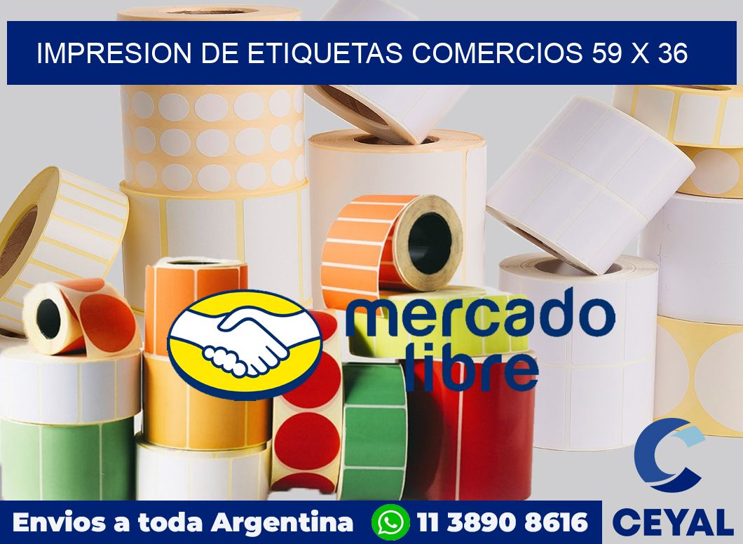 Impresion de etiquetas comercios 59 x 36
