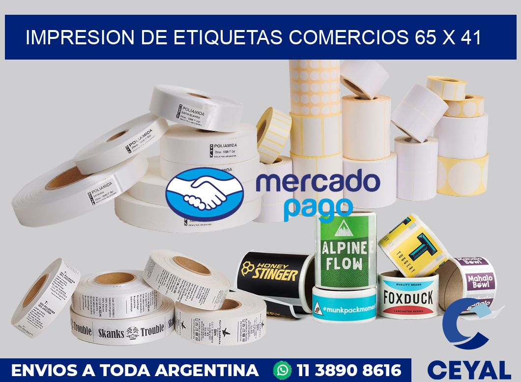 Impresion de etiquetas comercios 65 x 41
