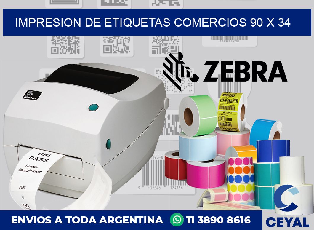 Impresion de etiquetas comercios 90 x 34