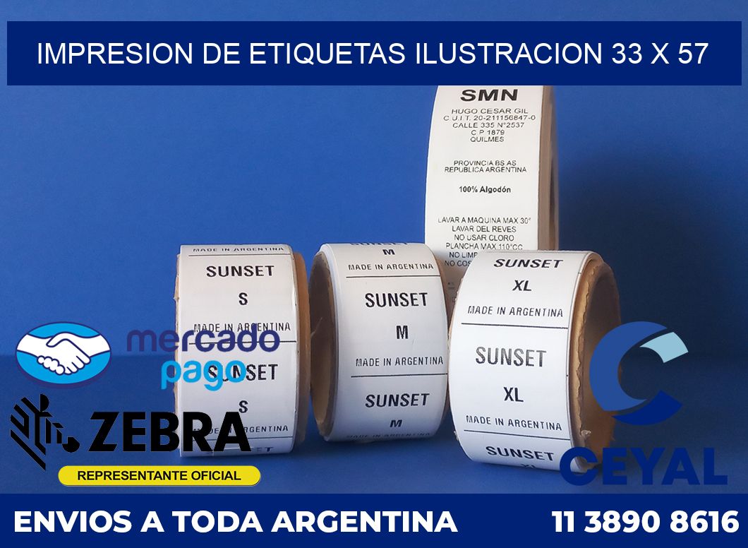Impresion de etiquetas ilustracion 33 x 57