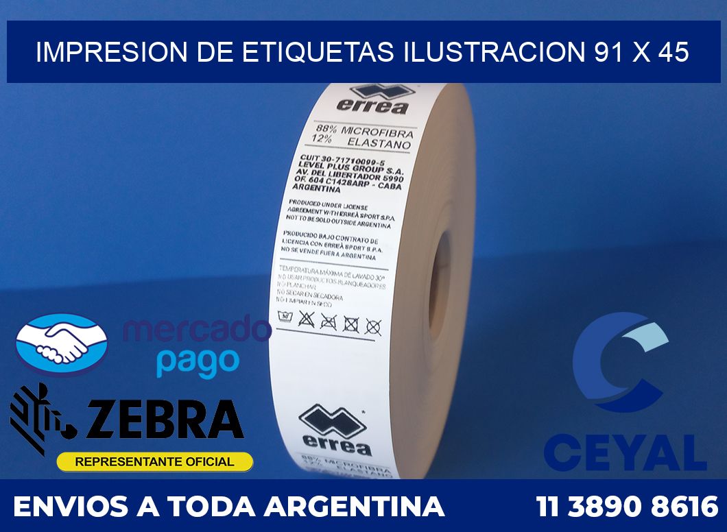 Impresion de etiquetas ilustracion 91 x 45