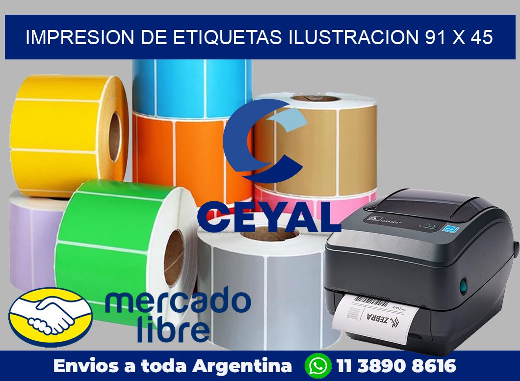 Impresion de etiquetas ilustracion 91 x 45