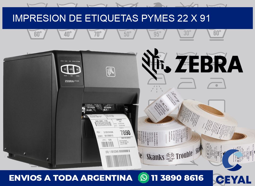 Impresion de etiquetas pymes 22 x 91
