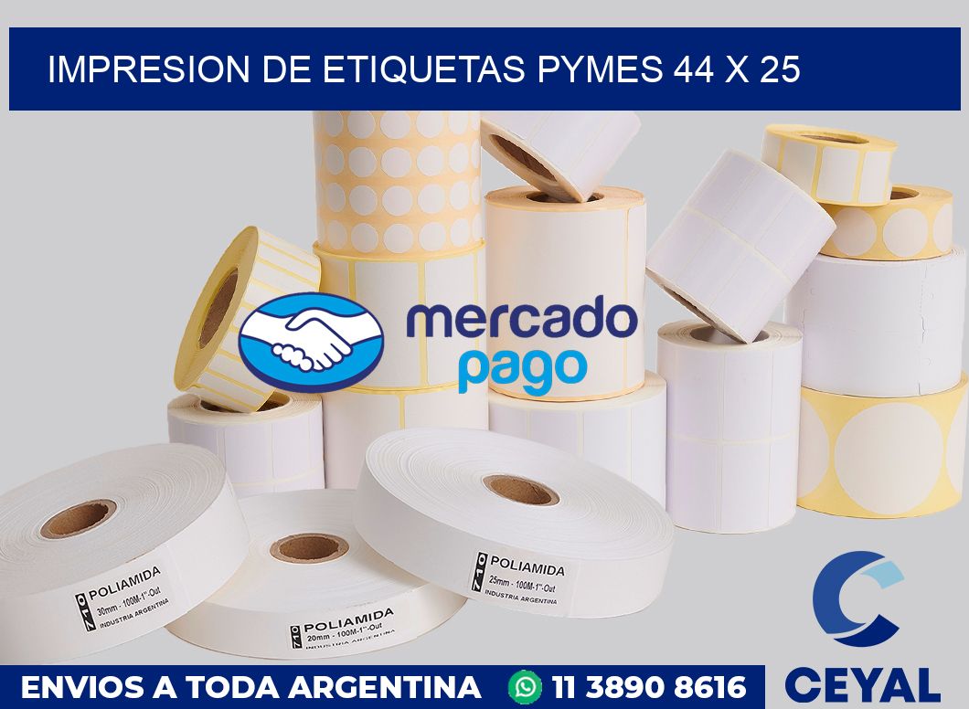 Impresion de etiquetas pymes 44 x 25