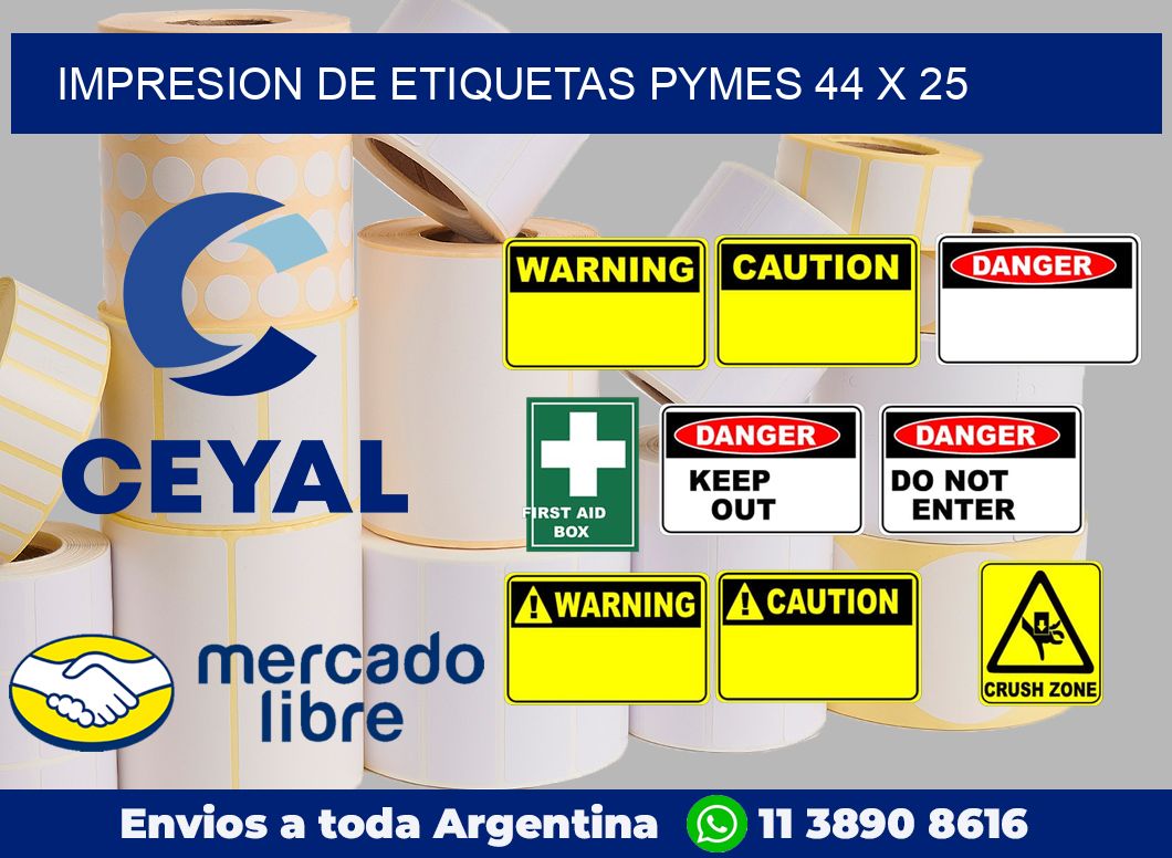 Impresion de etiquetas pymes 44 x 25