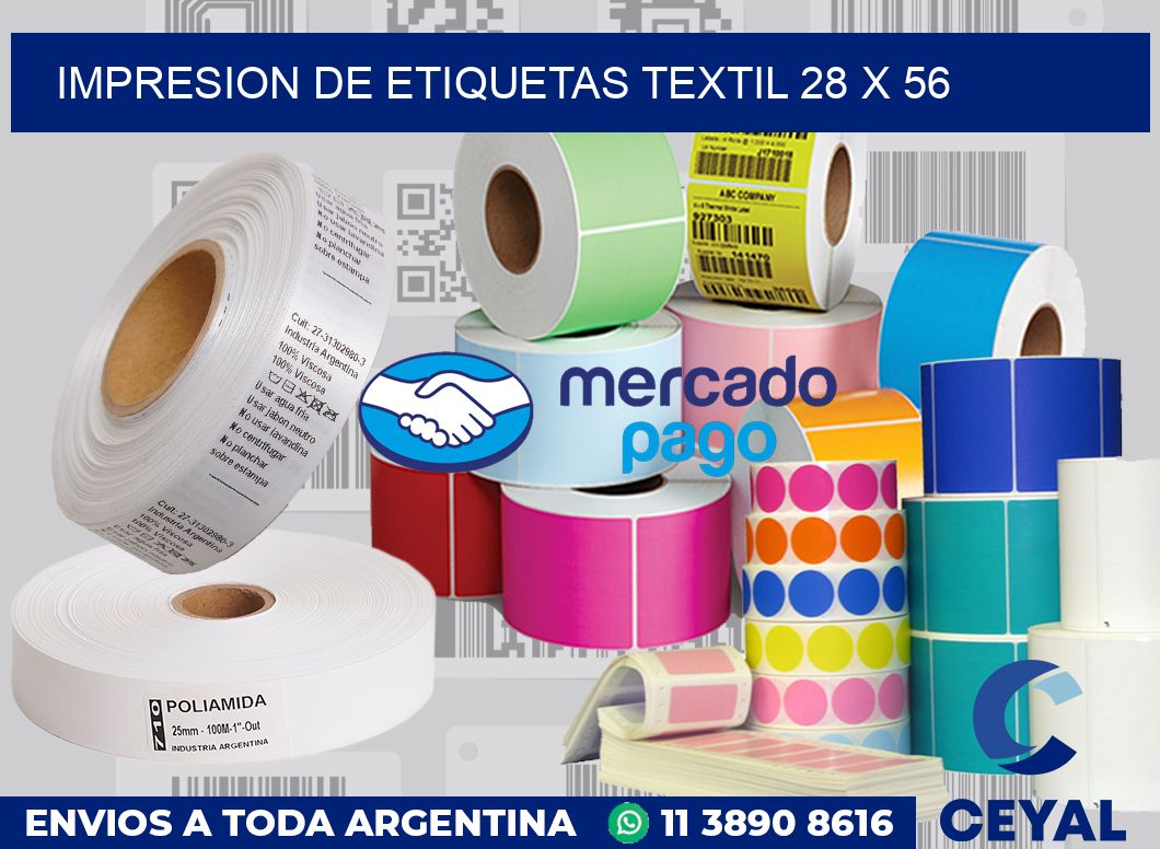 Impresion de etiquetas textil 28 x 56