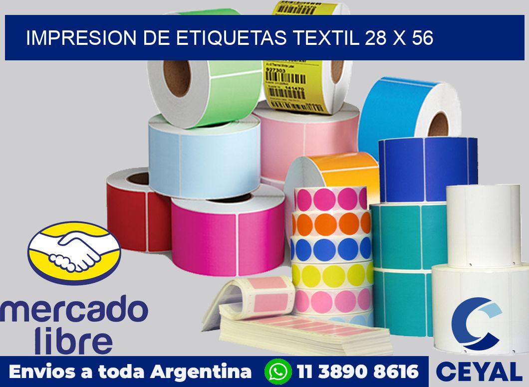 Impresion de etiquetas textil 28 x 56