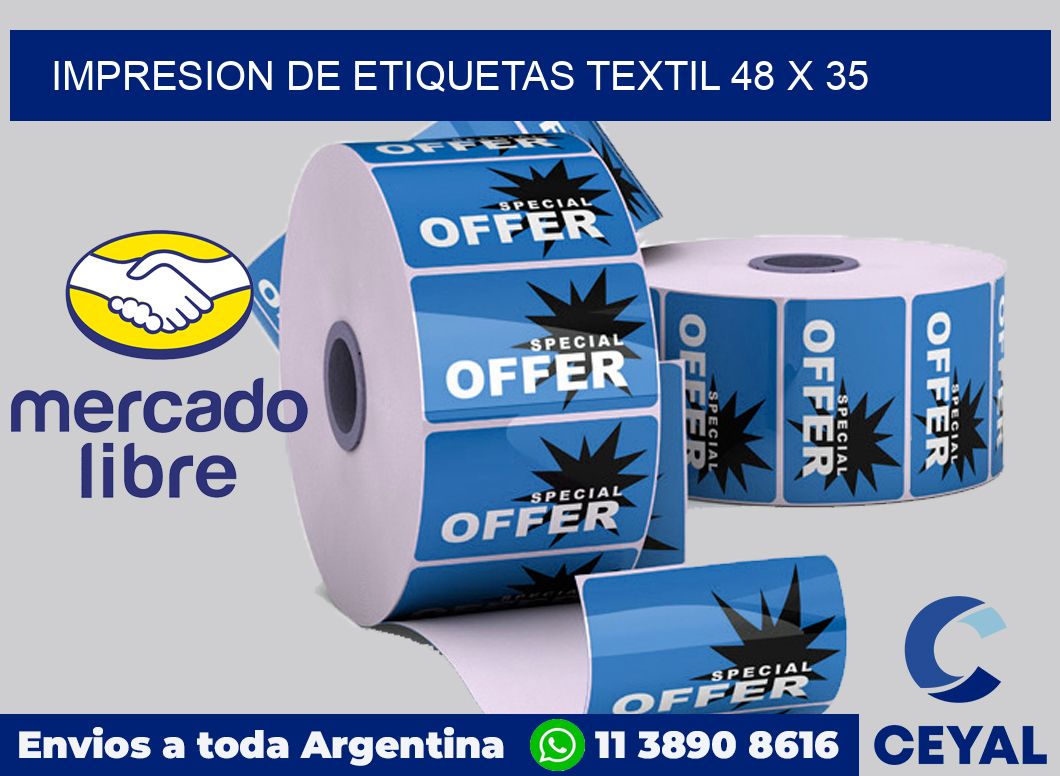 Impresion de etiquetas textil 48 x 35