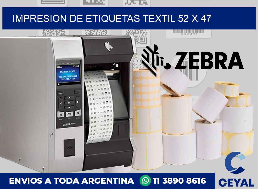 Impresion de etiquetas textil 52 x 47