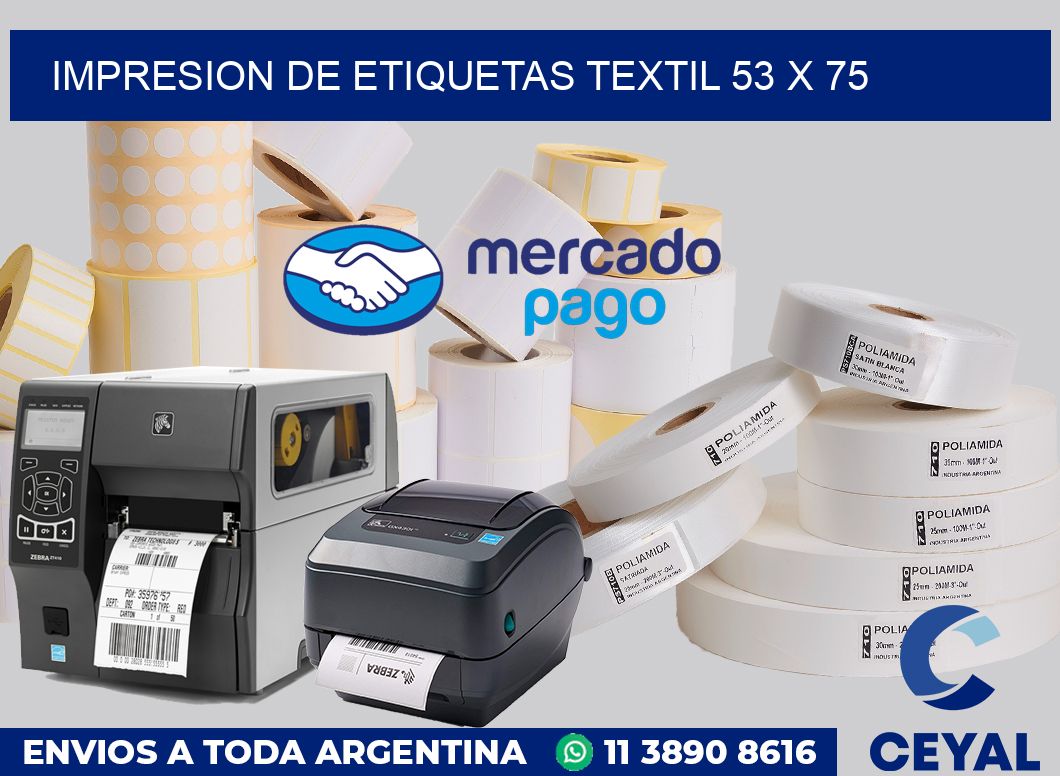 Impresion de etiquetas textil 53 x 75