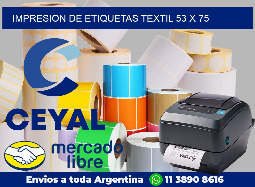 Impresion de etiquetas textil 53 x 75