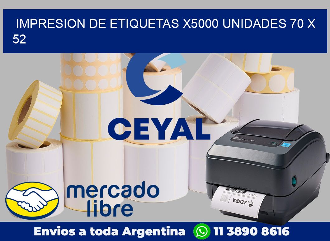 Impresion de etiquetas x5000 unidades 70 x 52