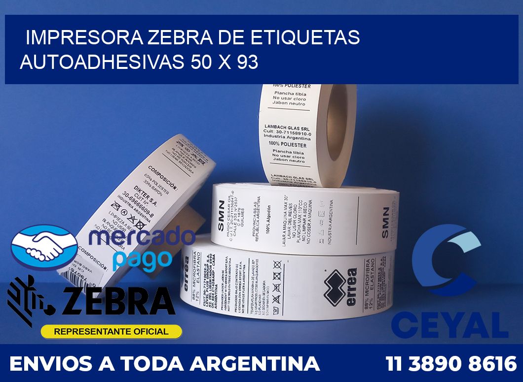 Impresora Zebra de etiquetas autoadhesivas 50 x 93