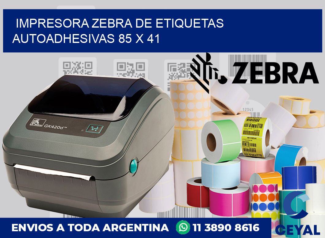 Impresora Zebra de etiquetas autoadhesivas 85 x 41
