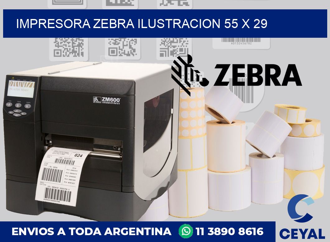 Impresora Zebra ilustracion 55 x 29