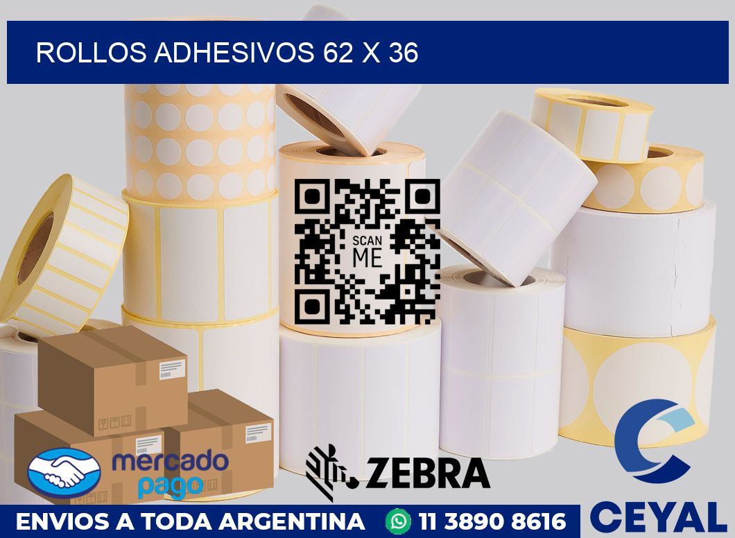 Rollos adhesivos 62 x 36