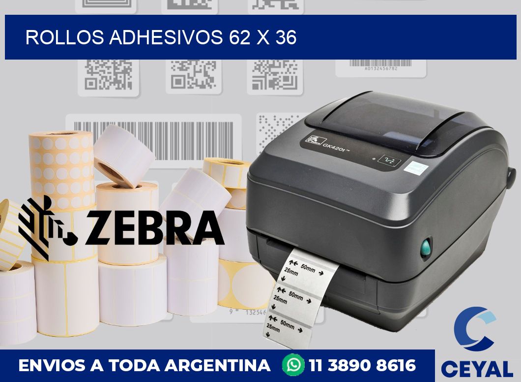 Rollos adhesivos 62 x 36