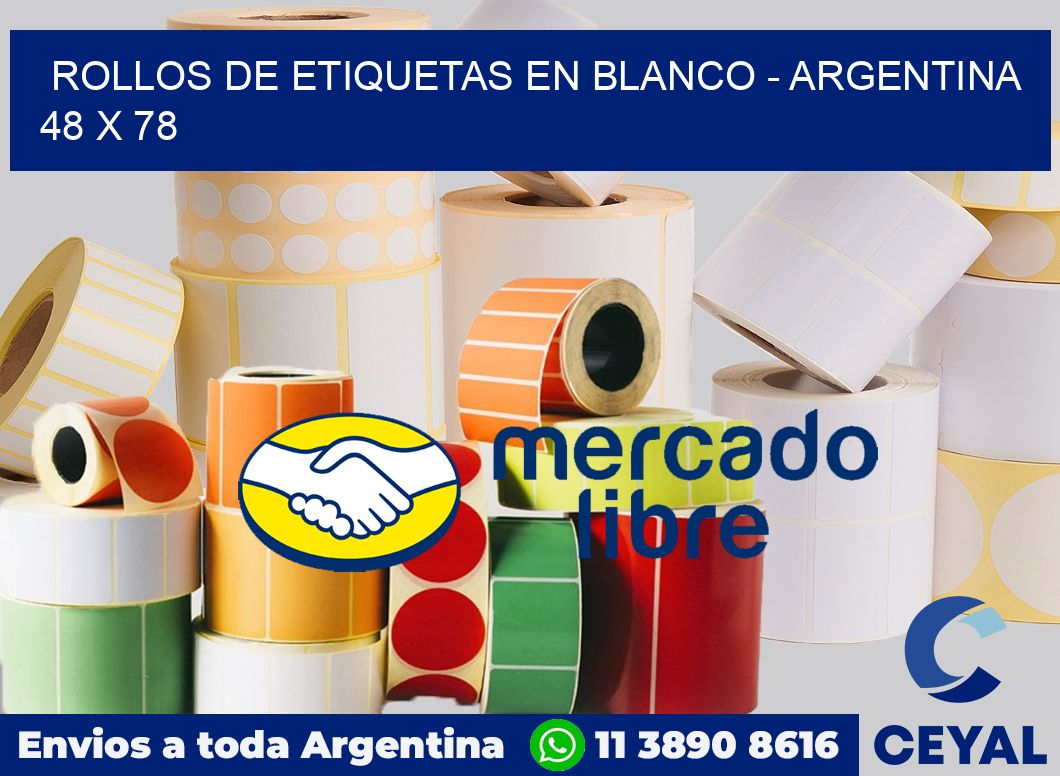 Rollos de etiquetas en blanco - Argentina 48 x 78
