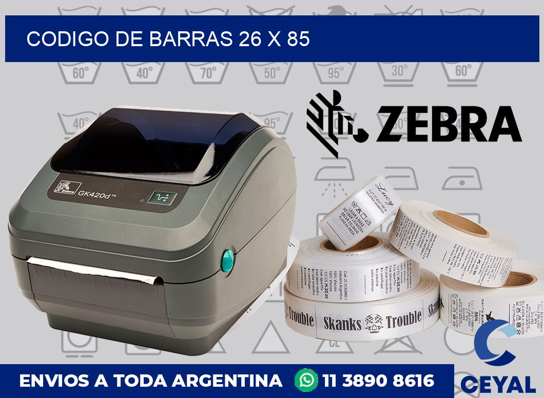 codigo de barras 26 x 85