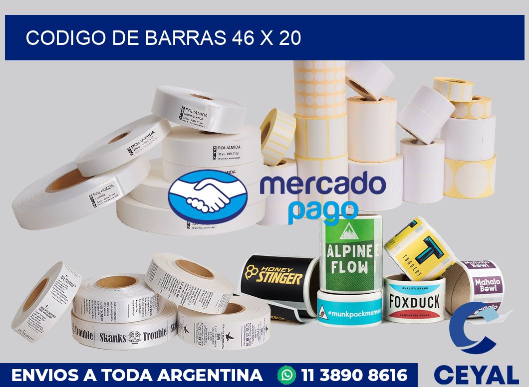 codigo de barras 46 x 20