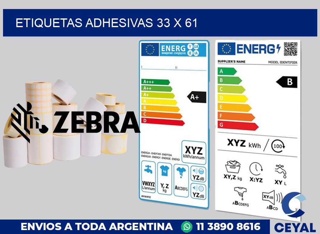 etiquetas adhesivas 33 x 61