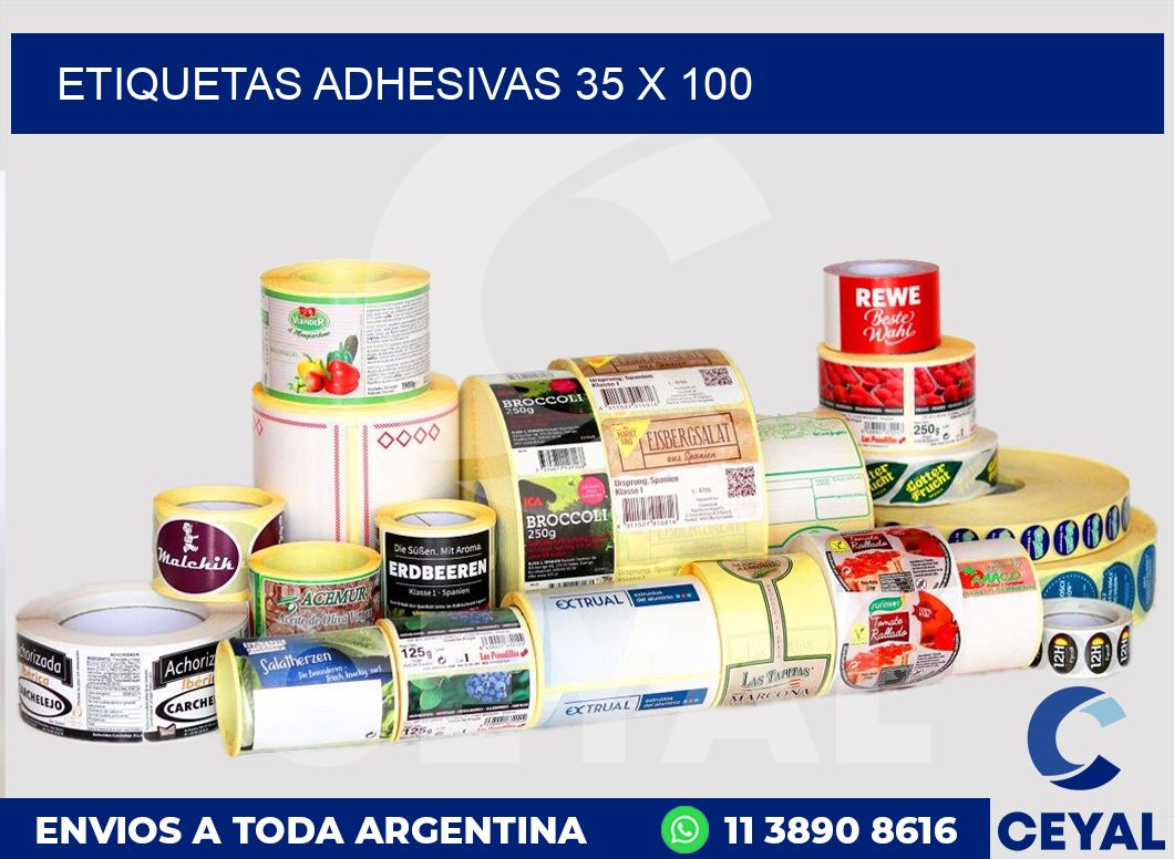 etiquetas adhesivas 35 x 100