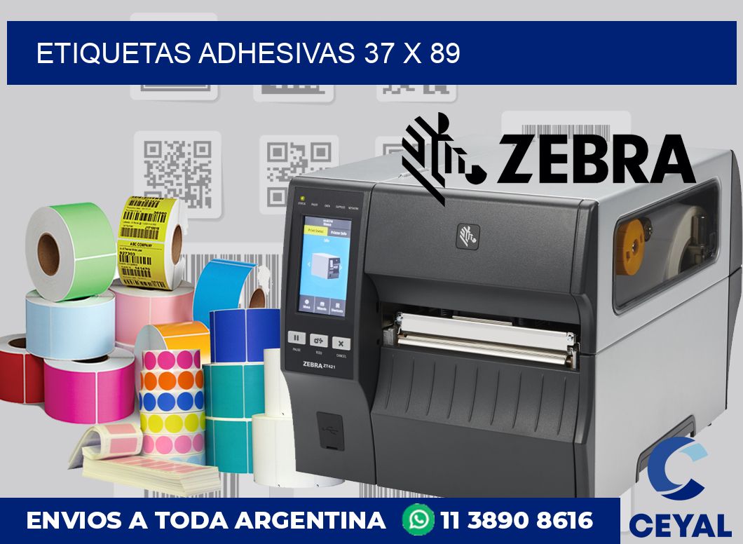 etiquetas adhesivas 37 x 89