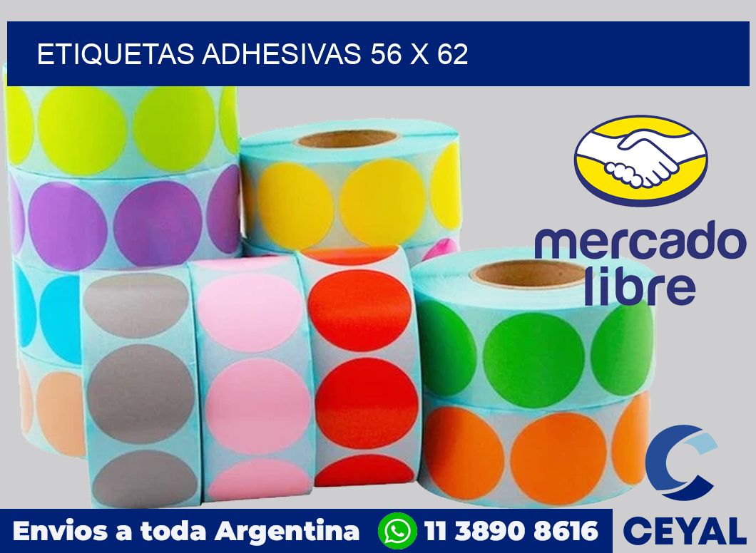 etiquetas adhesivas 56 x 62