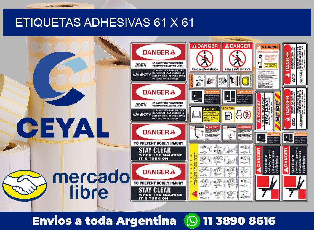 etiquetas adhesivas 61 x 61