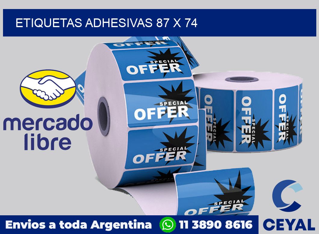 etiquetas adhesivas 87 x 74