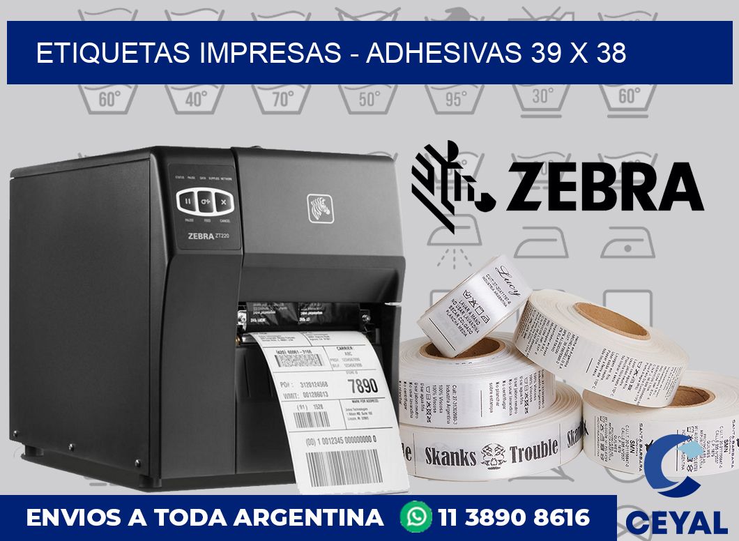 etiquetas impresas – Adhesivas 39 x 38