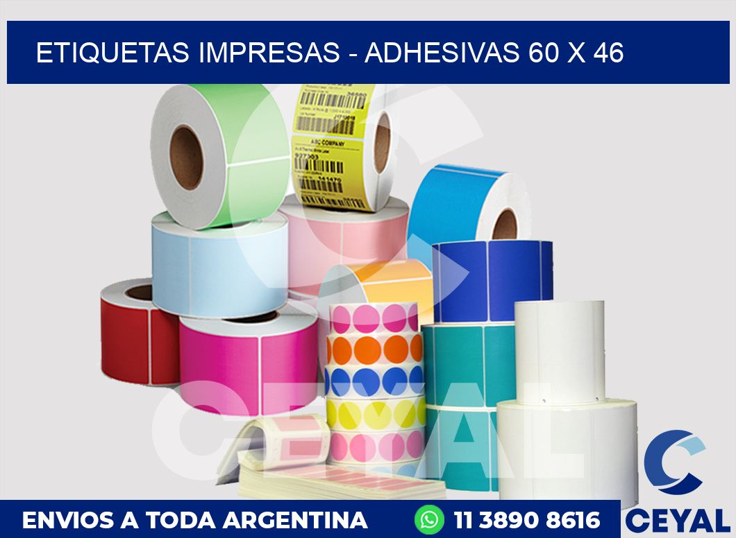 etiquetas impresas - Adhesivas 60 x 46