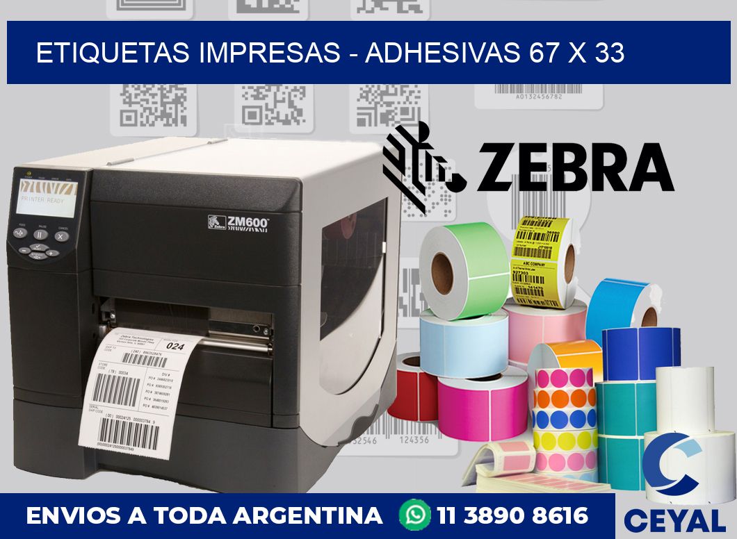 etiquetas impresas - Adhesivas 67 x 33