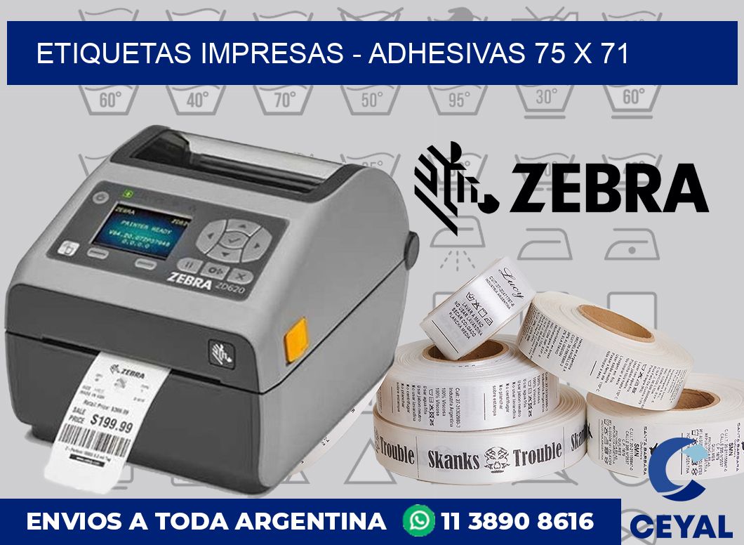 etiquetas impresas – Adhesivas 75 x 71