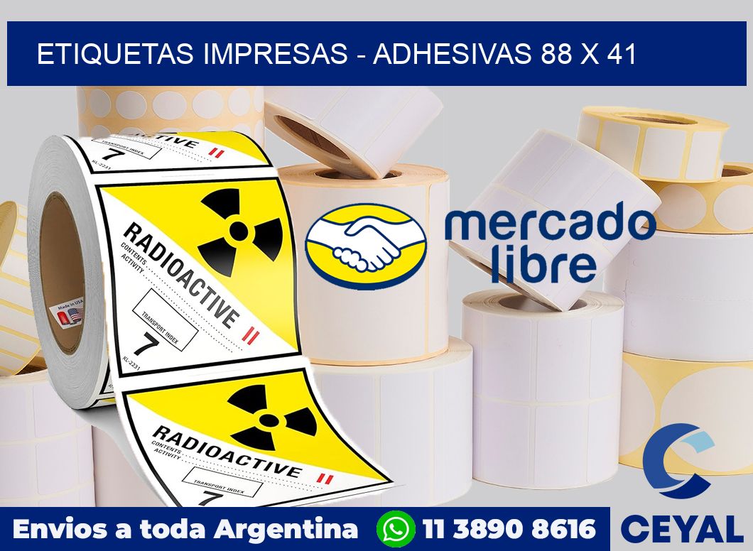 etiquetas impresas - Adhesivas 88 x 41