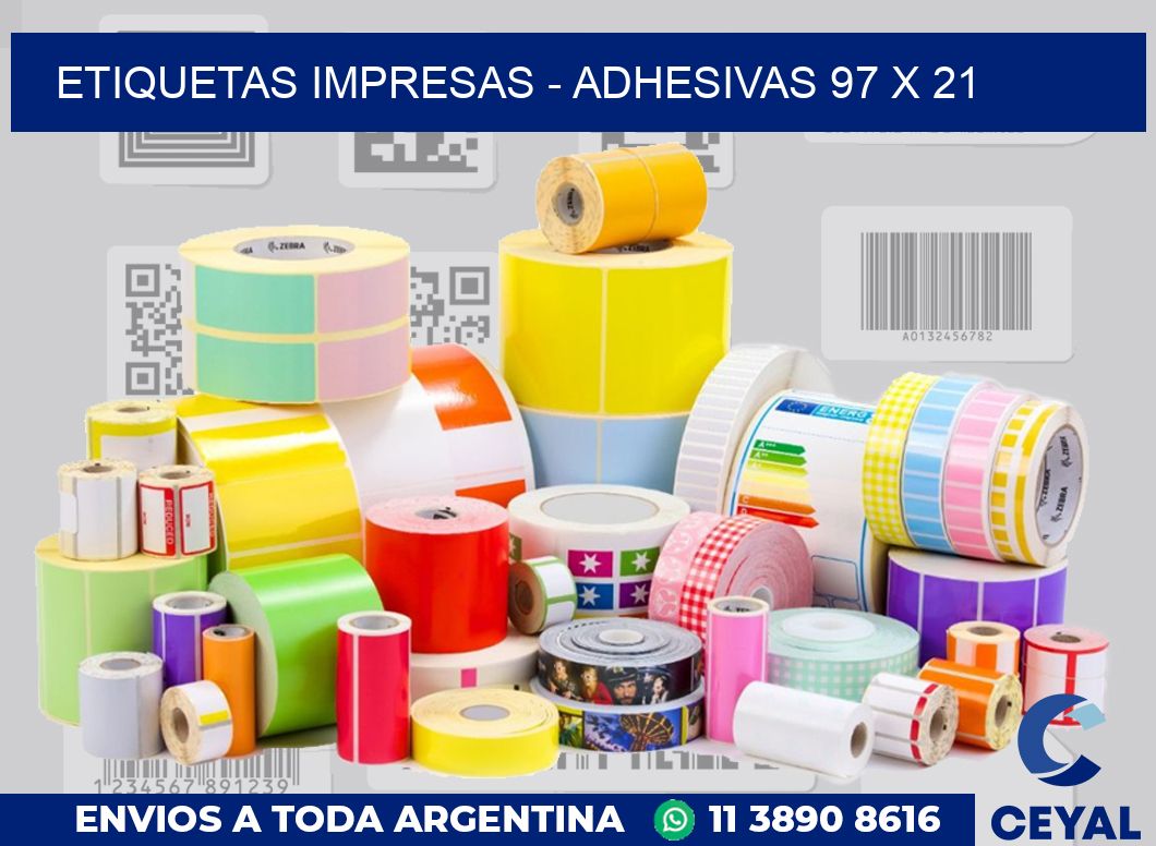 etiquetas impresas – Adhesivas 97 x 21