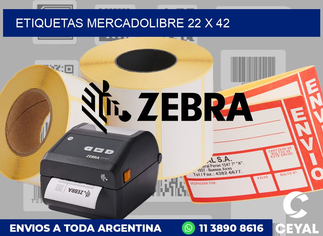 etiquetas mercadolibre 22 x 42