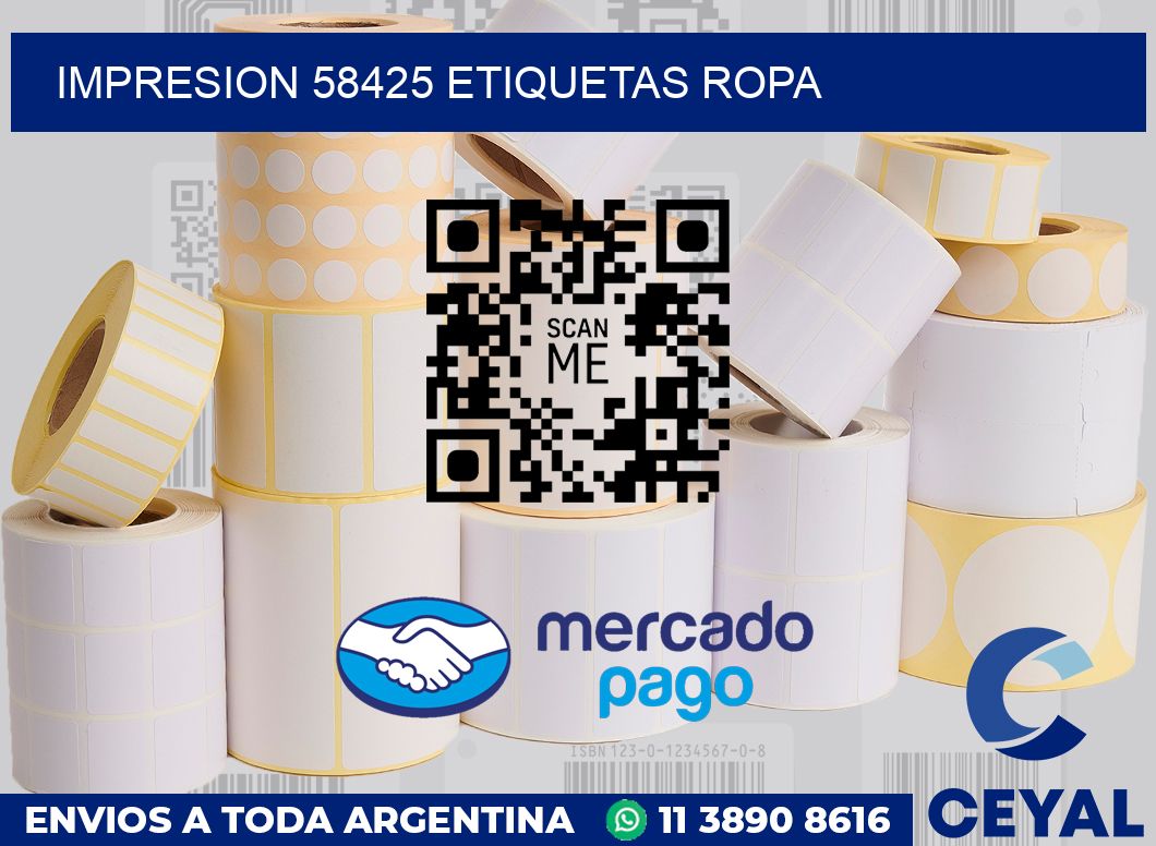 impresion 58425 etiquetas ropa