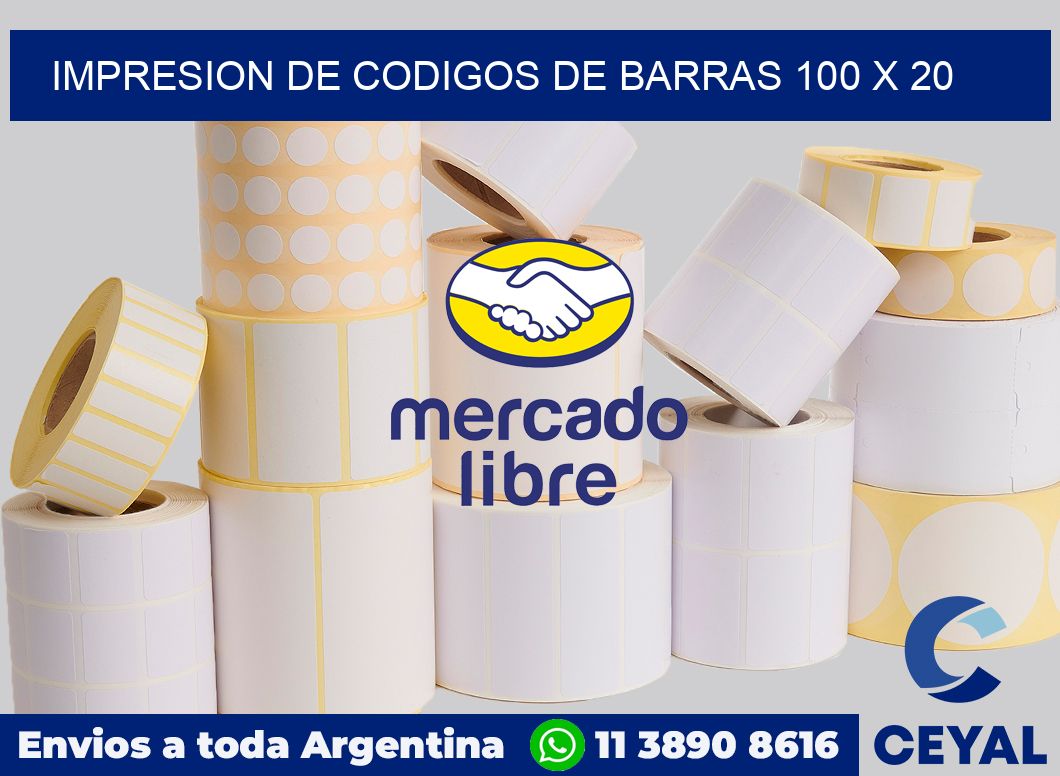 impresion de codigos de barras 100 x 20