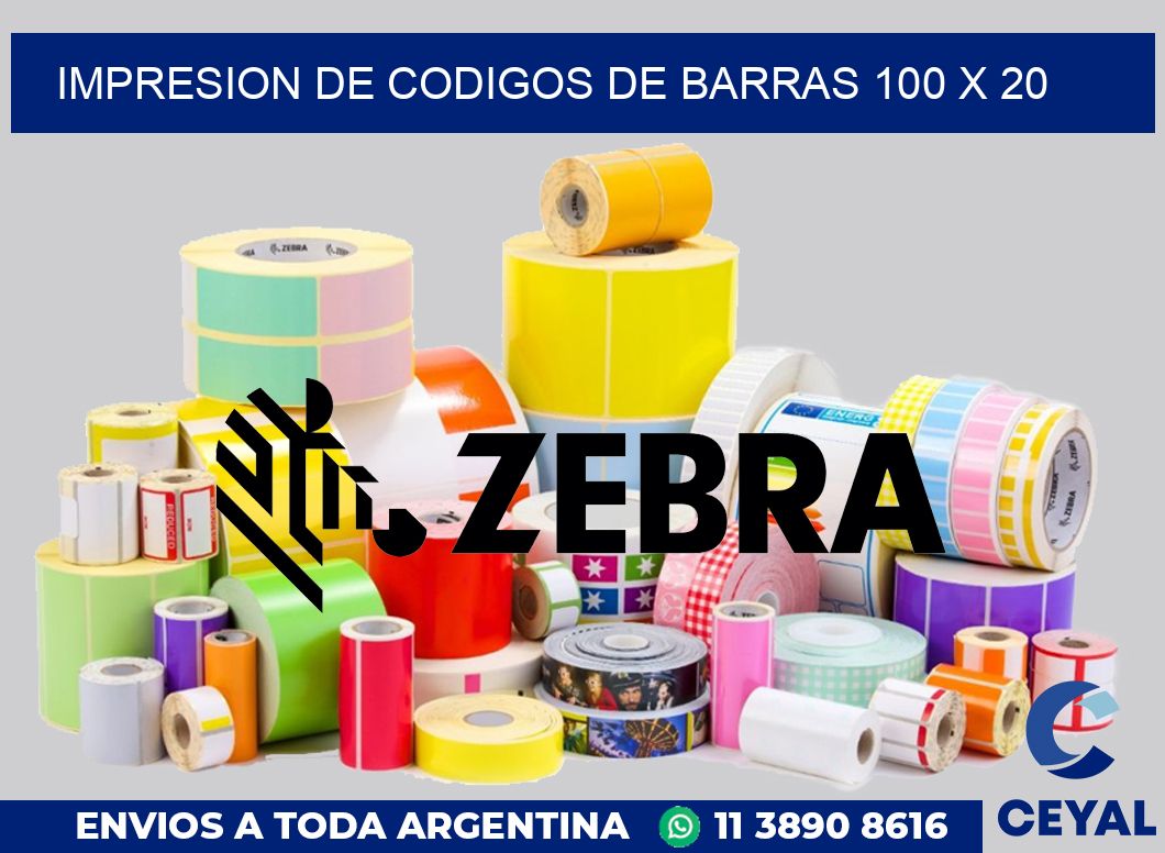 impresion de codigos de barras 100 x 20