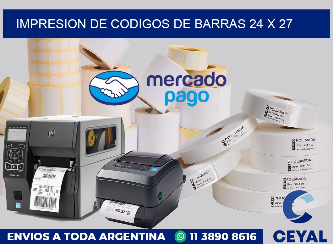 impresion de codigos de barras 24 x 27