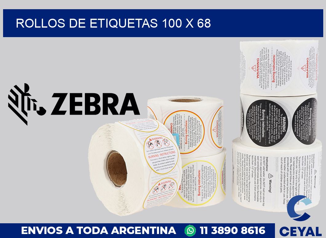 rollos de etiquetas 100 x 68