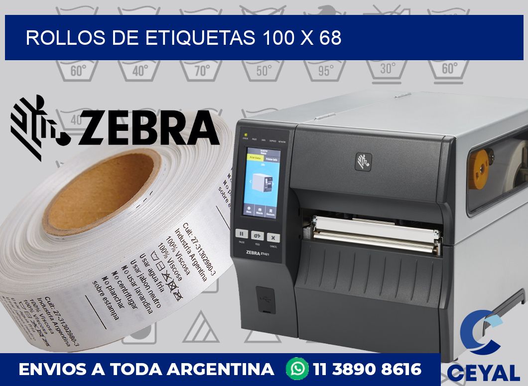 rollos de etiquetas 100 x 68