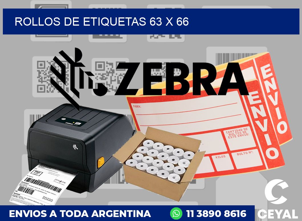 rollos de etiquetas 63 x 66