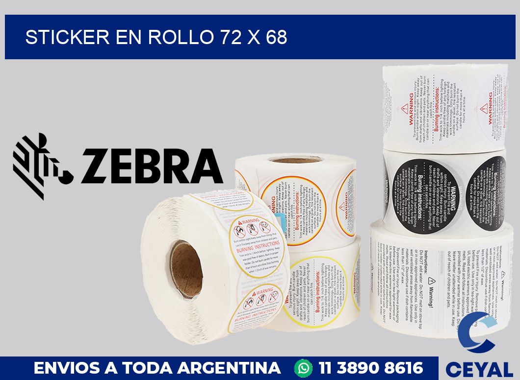 sticker en rollo 72 x 68